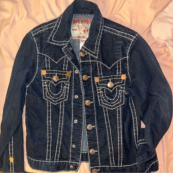 VINTAGE TRUE RELIGION JIMMY SUPER T 1990s Y2K DENIM JACKET💚 - Picture 12 of 16